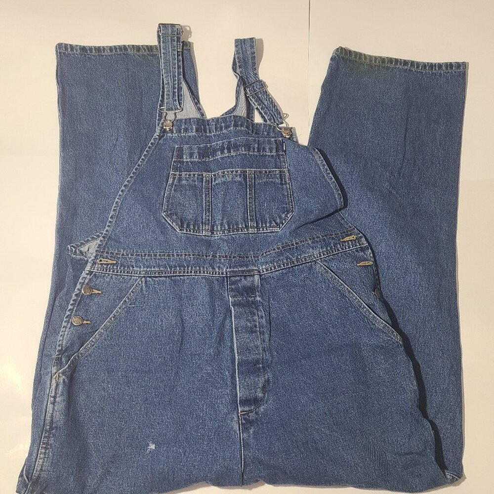 Vintage London Men's Denim Blue Bibbed Coveralls Size Large (36-38)